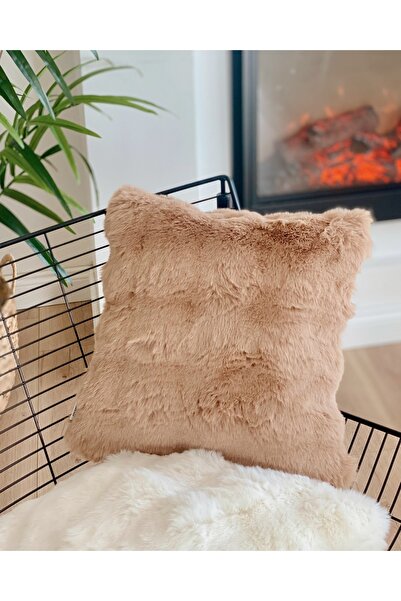 Hestia Home Bubble Kırlent Kılıfı - Tavşan Tüyü - Çift Taraflı ve Gizli Fermu...