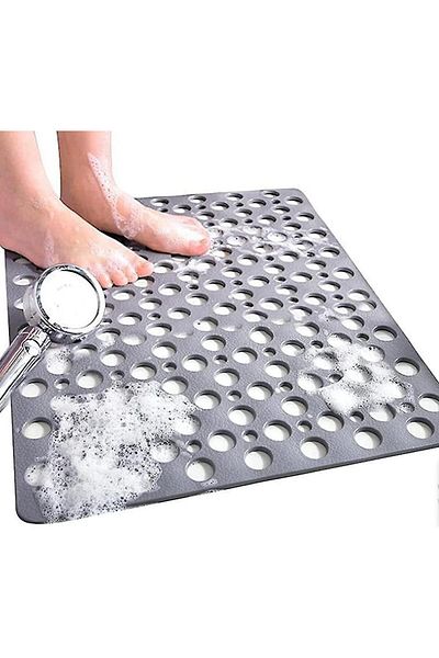 Hayveys Non-Slip Shower Cabin and Bath Mat Square Hole Bubble Mat with Suction Cup
