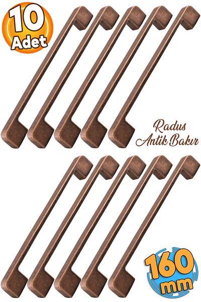 Badem10 Radus 10 buc. Mâner metalic din cupru antic 160 mm Mobilier Bucătărie Sertar Dulap Dulap Mânere Mâner