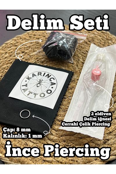 Karınca Piercing Ring Nose Piercing Piercing Kit Needle Equipment Piercing Set Piercing Material (Ant Tattoo)