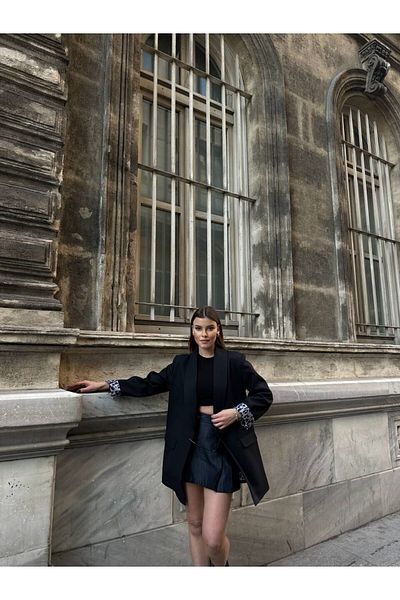 VOLT CLOTHİNG Gefütterte Blazerjacke für Damen mit Leopardenmuster