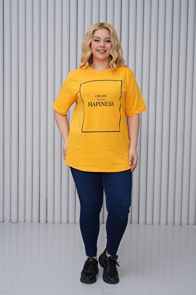 Siyezen Large Size Frame Patterned Tshirt