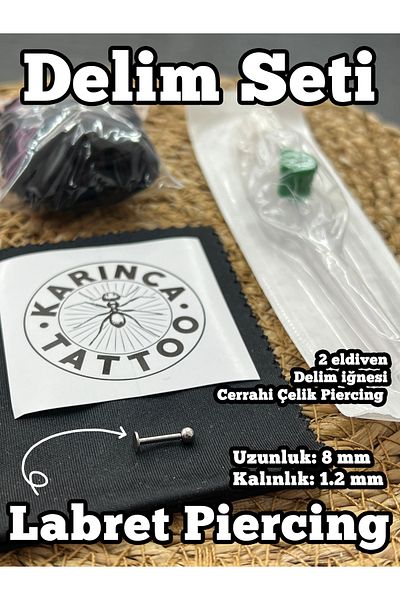 Karınca Piercing Ear and Stall Helix Piercing Delim Set Needle Piercing Set