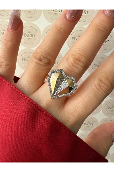 Pinery Jewels سلسلة VIP - خاتم نسائي قابل للتعديل على شكل قلب من حجر الزركون ...