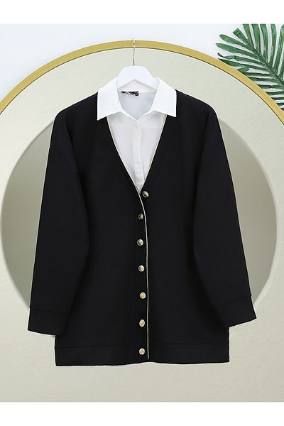 Modamorfo Buttoned Osyho Cardigan -Black