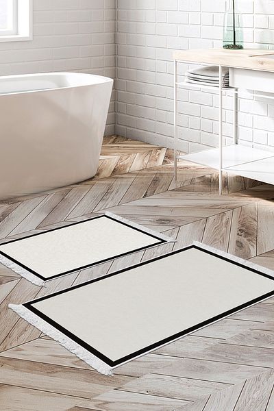Alanur Home Αντιολισθητική βάση Djt Σετ Τουαλέτας Star Cotton Fringed Woven Pattern E5001