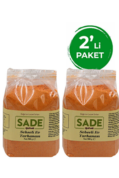 Sade Organik Sade Gurme Sebzeli Ev Tarhanası 500 gr 2'li Paket (2X500GR)