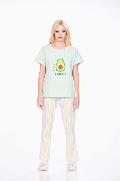 M MOONCOVER Women's Pajama Set 100% Cotton Combed Cotton Summer Mother Daughter Combination