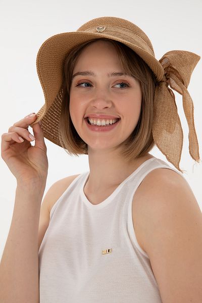 U.S. Polo Assn. Γυναικείο μπλουζάκι εκρού αμάνικο με λαιμόκοψη 50305819-VR019