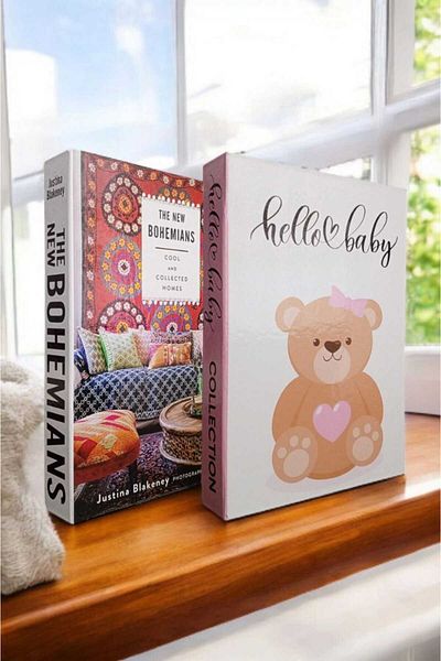 BayCazip Decorative Book Look Box Set of 2 Decorative Book Looking Box