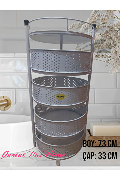 POUNDY 4 Katlı Yana Açılır Beyaz Renk Sebzelik Meyvelik Patates Soganlık Ve M...