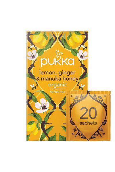 Pukka Organic Lemon Ginger Manuka Tea, 20 CT