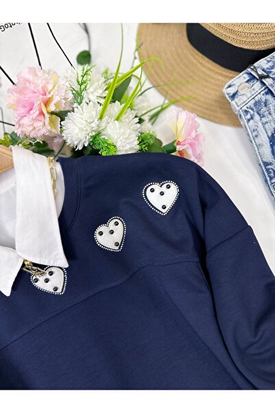 YEDİLALE Pearled Heart Turquoise Tunic