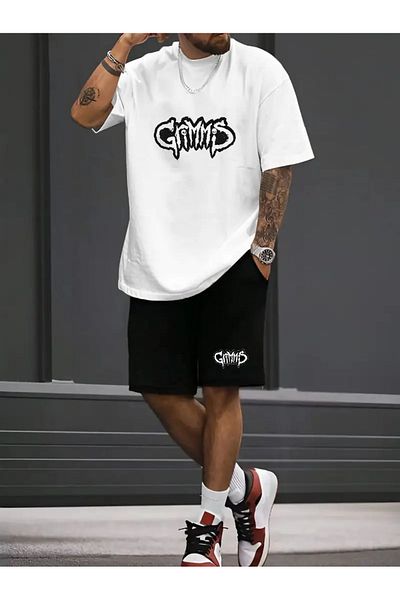 Guillermo Gamms Printed T-Shirt and Shorts Set