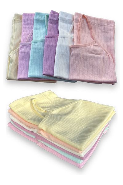 Tutku Tricou din bumbac cu nervuri cu cadou pentru fete - Chiloți cu bretele cu frânghie