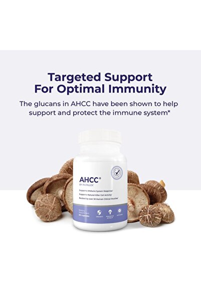 Papillex AHCC Max Strength - Immune Support, NK Cell Activity - 20+ Studies - 60 Veggie Capsules