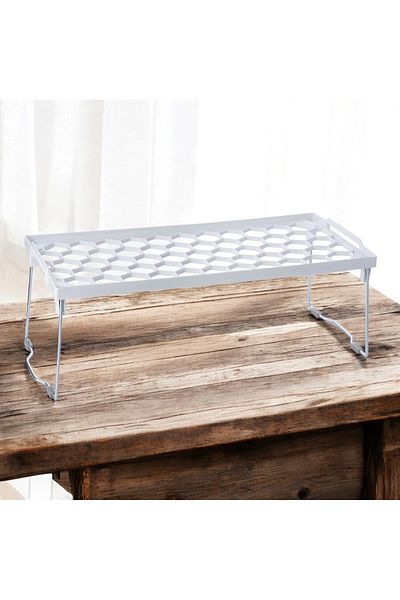 MyBru Rectangular Mini Shelf Organizer with Plastic Metal Legs