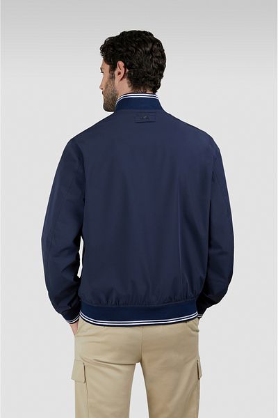PAUL&SHARK Men's Regular Fit Stripe Striped Stand Collar Long Sleeve Navy Blue Jacket 25412050 -013