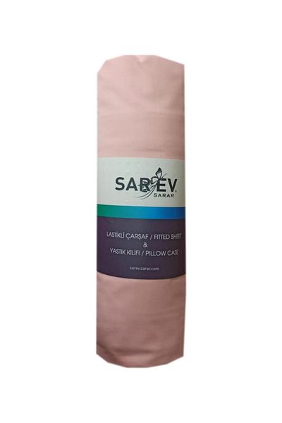 Sarev 100% Cotton Single Fitted Sheet Set 100X200 cm with Pillowcase