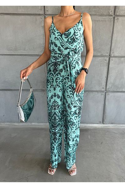 FioriModa Salopetă cu bretele cu decolteu în V cu model