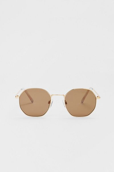 Stradivarius Hexagon metal sunglasses