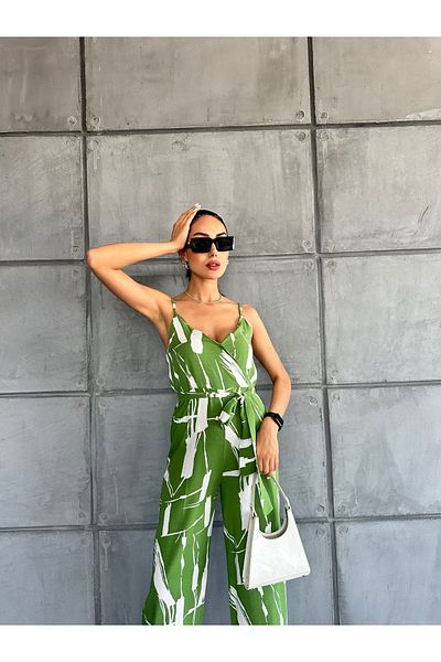 FioriModa Salopetă cu bretele cu decolteu în V cu model