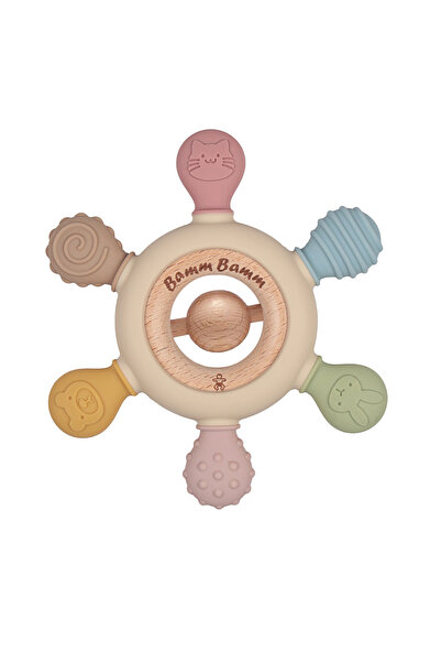 BAMM BAMM Silikon Bebek Diş Kaşıyıcı Boncuklu Hafif ve Rahat Kavranır