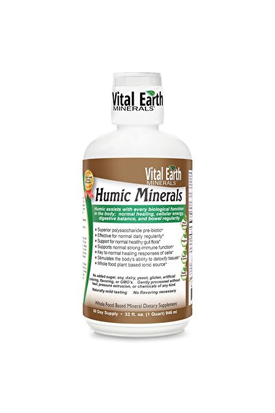 Vital Earth Minerals Humic Minerals – Fulvic Acid with 70+ Trace Minerals & Electrolytes, 32 Oz + Cup