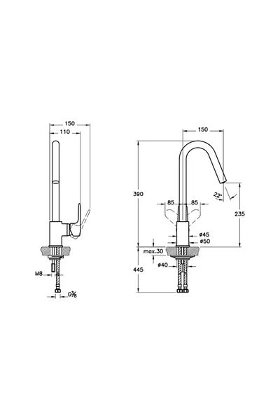 Artema Soft Copper Root Round Sink Faucet