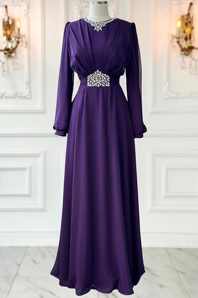 Amine Hüma Βραδινό Φόρεμα Faran - Φόρεμα Plum