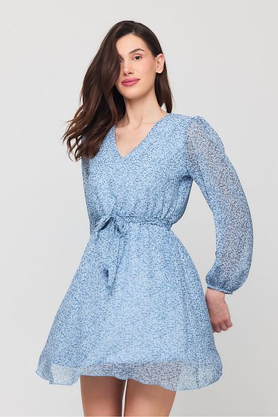 Ceylen Rochie căptușită din șifon cu imprimeu floral crocant