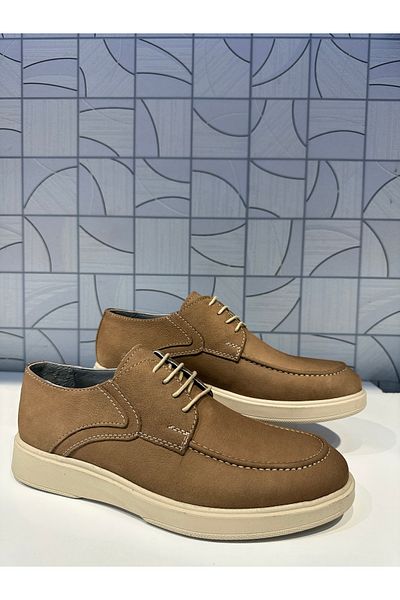 Anıl Ayakkabı ST 420 Ανδρικά Sand Nubuck Γνήσιο δέρμα καθημερινά casual με κορδόνια loafer παπούτσια