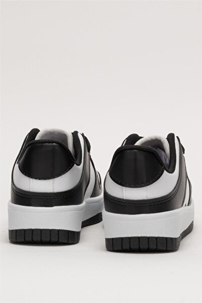 Liger Unisex Bağcıklı Spor Sneaker Ayakkabı BEYAZ - SİYAH