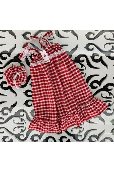 Hilal Akıncı Kids Girl's Gingham Woven Long Dress