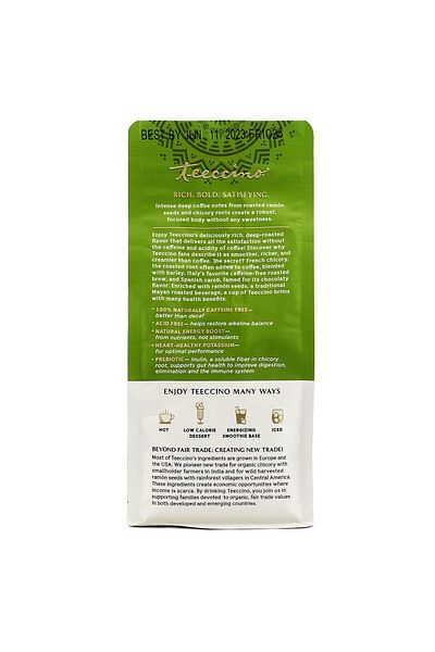 Teeccino Maya Herbal Coffee Caffe Dark Roast French Roast Organic 11 oz.