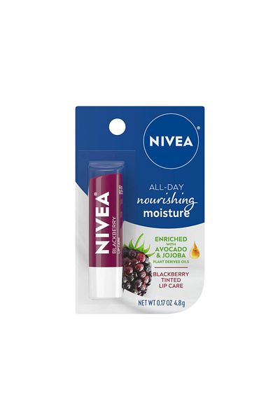 NIVEA Blackberry Tinted Lip Balm with Shea Butter & Jojoba Oil, 0.17 Oz
