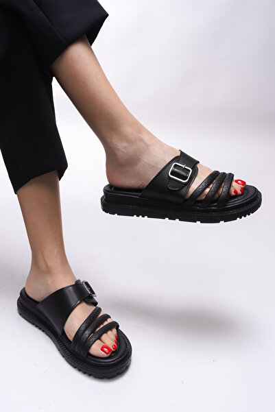 Riccon Papuci de damă Gresralla piele neagră 0012456