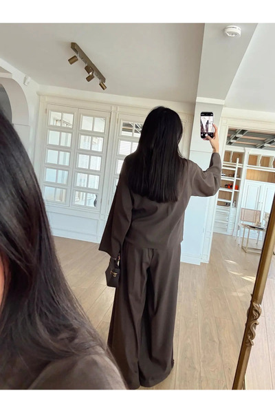 My Blog Barna rózsa részletes blúz nadrág szett - 8637