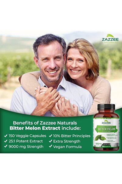 Zazzee Extra Strength Bitter Melon 25:1 Extract, 9000 mg, 10% Bitter, 150 Vegan Caps, Non-GMO