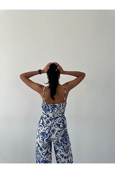 FioriModa Комбінезон на бретелях з візерунком і V-подібним вирізом