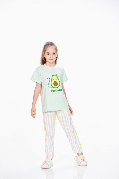 M MOONCOVER Girl's Pajama Set 100% Cotton Combed Cotton Summer Mother Daughter Combination