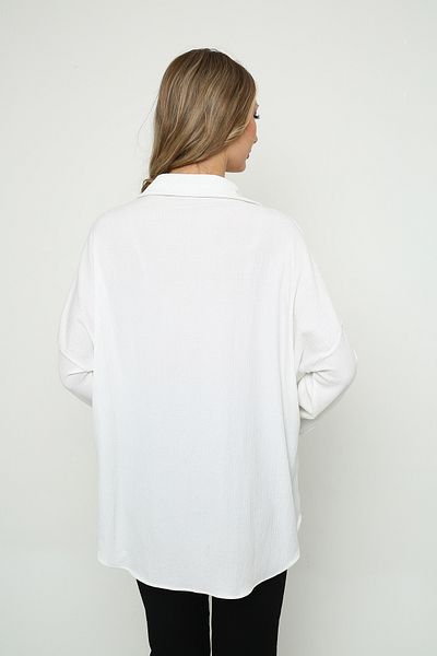 Mythologie White Top Slope Twist - Combinație de rever de denim încrețit supradimensionat