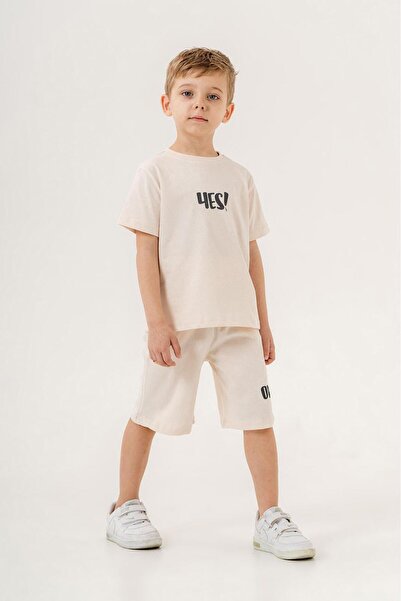 Magu Cotton Yes! Printed Ecru Boy's Set