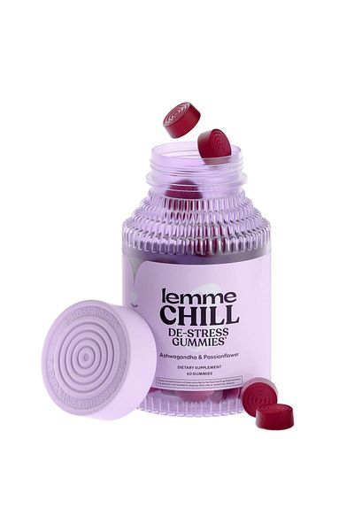 Lemme Chill Stress Relief Gummies: 300mg KSM-66 Ashwagandha, Lemon Balm, Passionflower - Vegan (60ct)