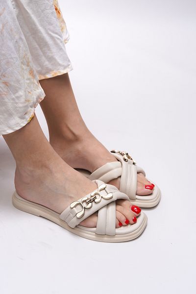 Riccon Papuci de damă Yvtheris Model piele bej 0012420