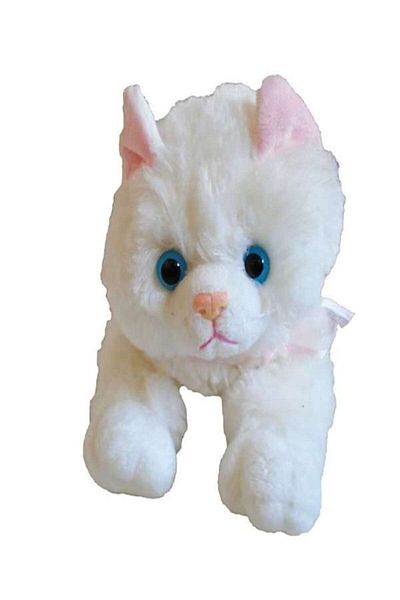 Salamandra White meowing plush kitten, 35 cm