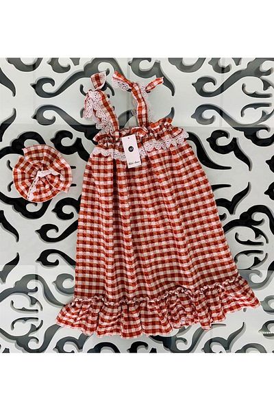 Hilal Akıncı Kids Rochie lungă țesătă Gingham pentru fete