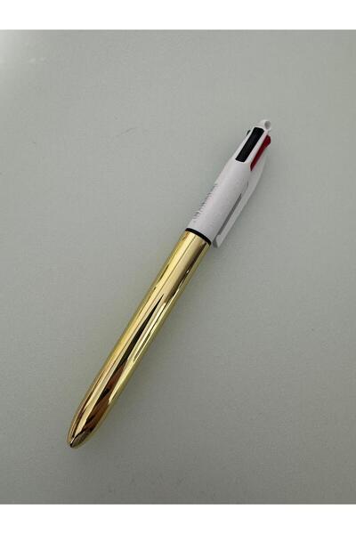 Bic قلم حبر جاف شاين جولد بودي مع 4 أحبار ملونة (قطعة واحدة)