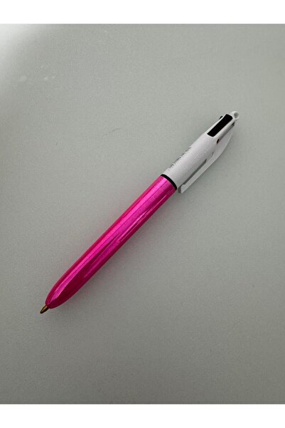 Bic Ballpoint Pen Shine Pink Body with 4 Color Inks (1 Piece)