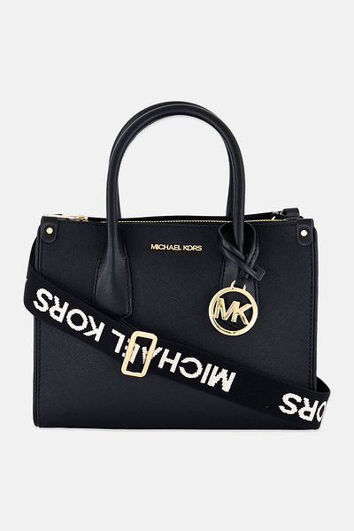 Michael Kors Women Brand Logo Satchel 19 H x 25 L x 12 W cm, Black